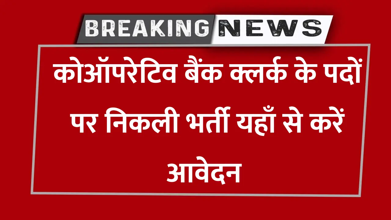 Cooperative Bank Clerk Vacancy 2024