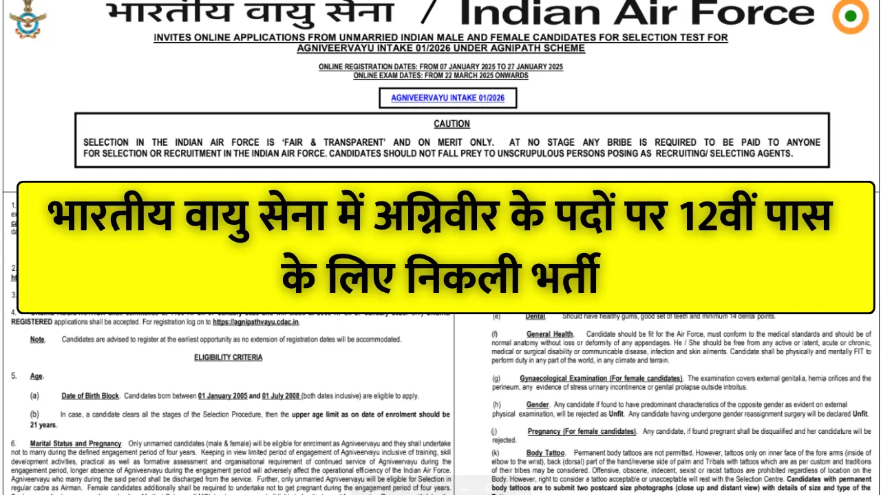Indian Air Force Agniveer Vacancy 2025