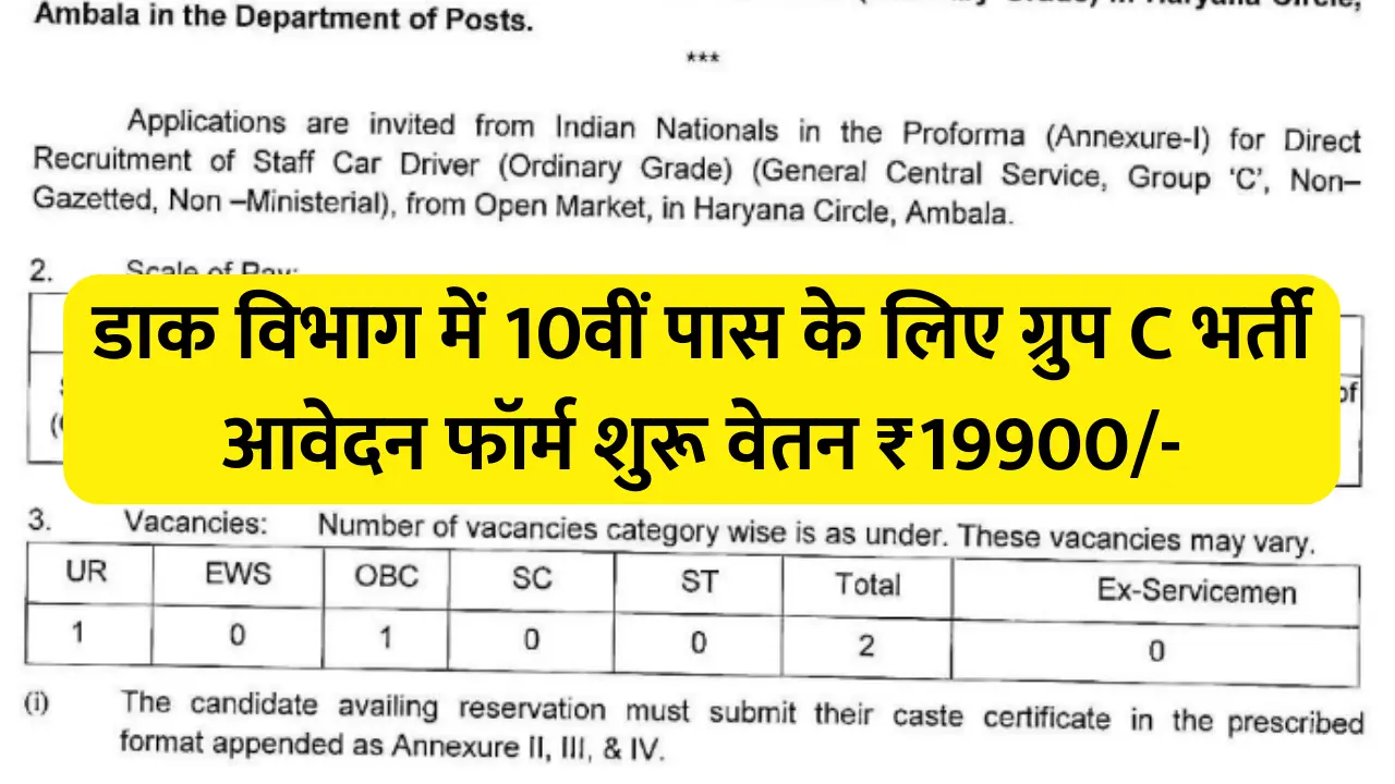 Indian Post Group C Vacancy 2024
